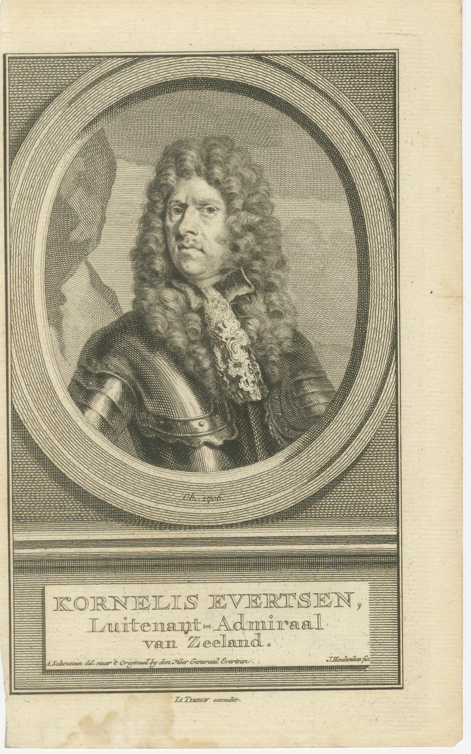 Dutch Naval Commanders of Zeeland – Gelein & Kornelis Evertsen, Adriaan Bankert, c1750 For Sale