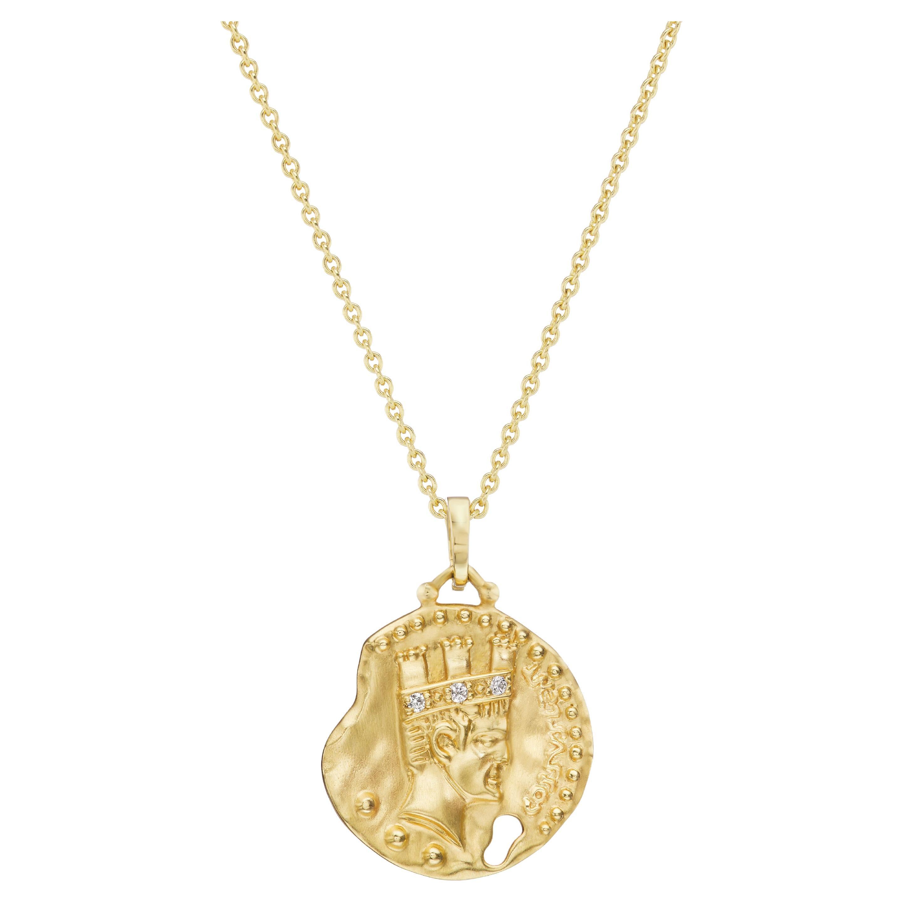 Naval Crown Coin Necklace For Sale