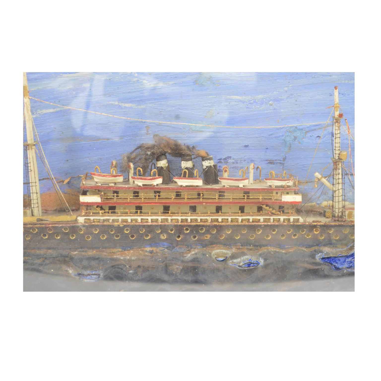 Naval Diorama of the Trieste Steamship Launched in 1908 1