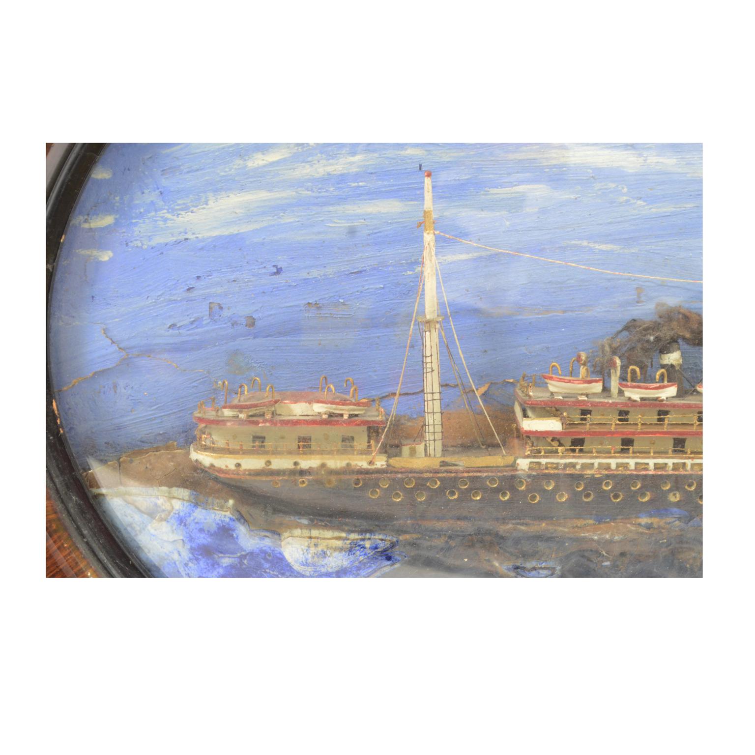 Naval Diorama of the Trieste Steamship Launched in 1908 2
