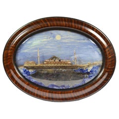 Antique Naval Diorama of the Trieste Steamship Launched in 1908