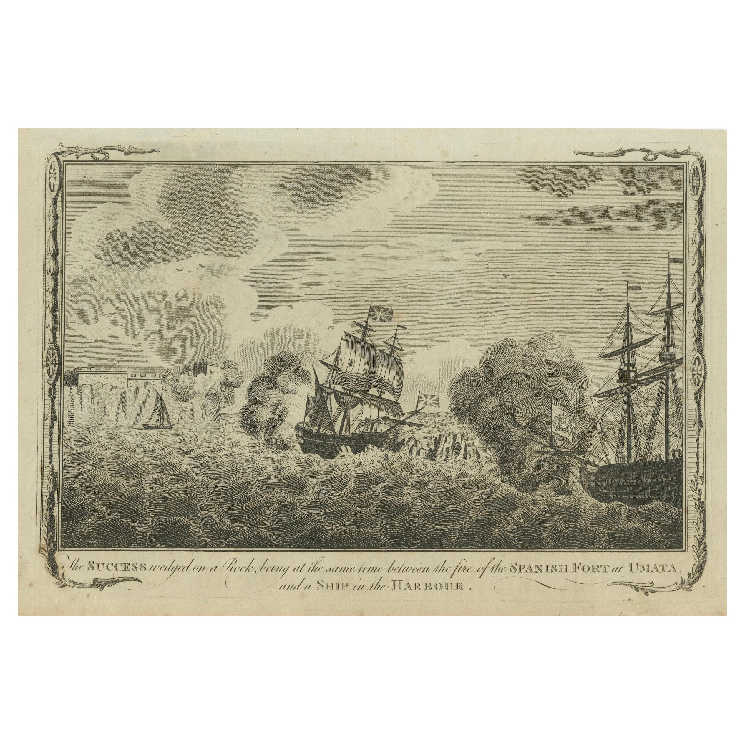 Impegno navale a Unalata, Guam: Il pericolo della HMS Success, circa 1790 in vendita