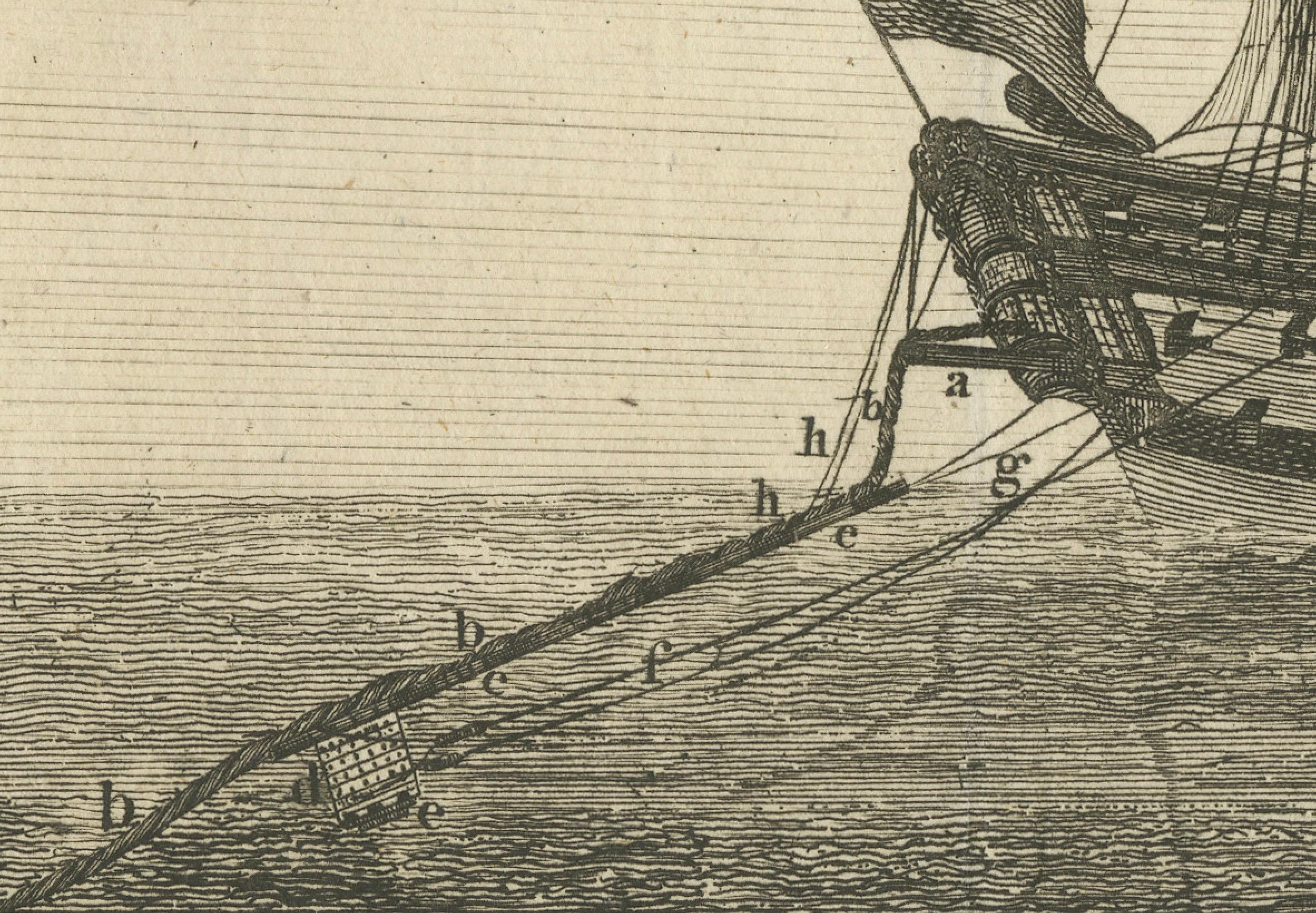 Engraved Naval Ingenuity at Sea: HMS Grafton's Homeward Voyage, 1758 For Sale