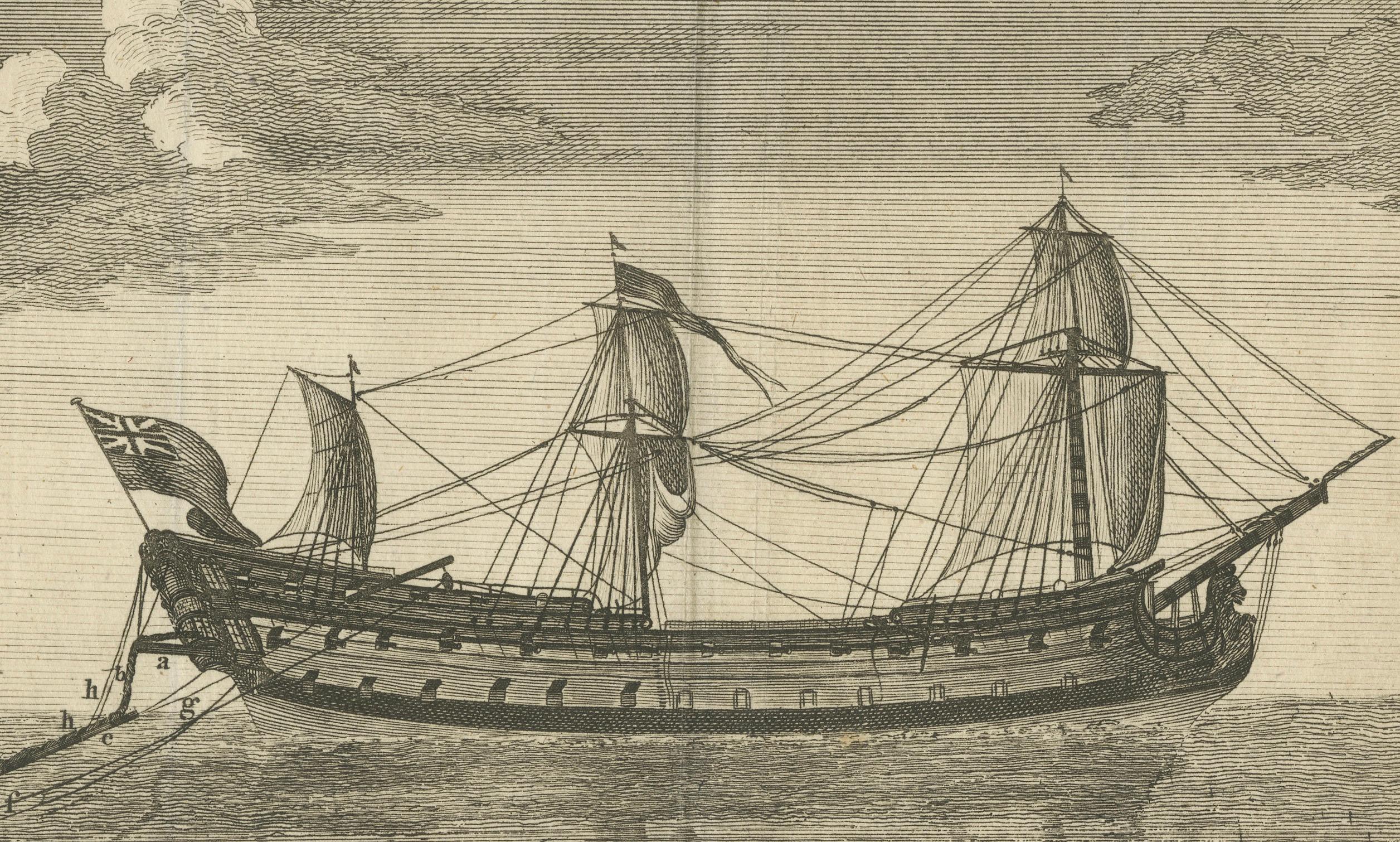 Naval Ingenuity at Sea: HMS Grafton's Homeward Voyage, 1758 In Good Condition For Sale In Langweer, NL