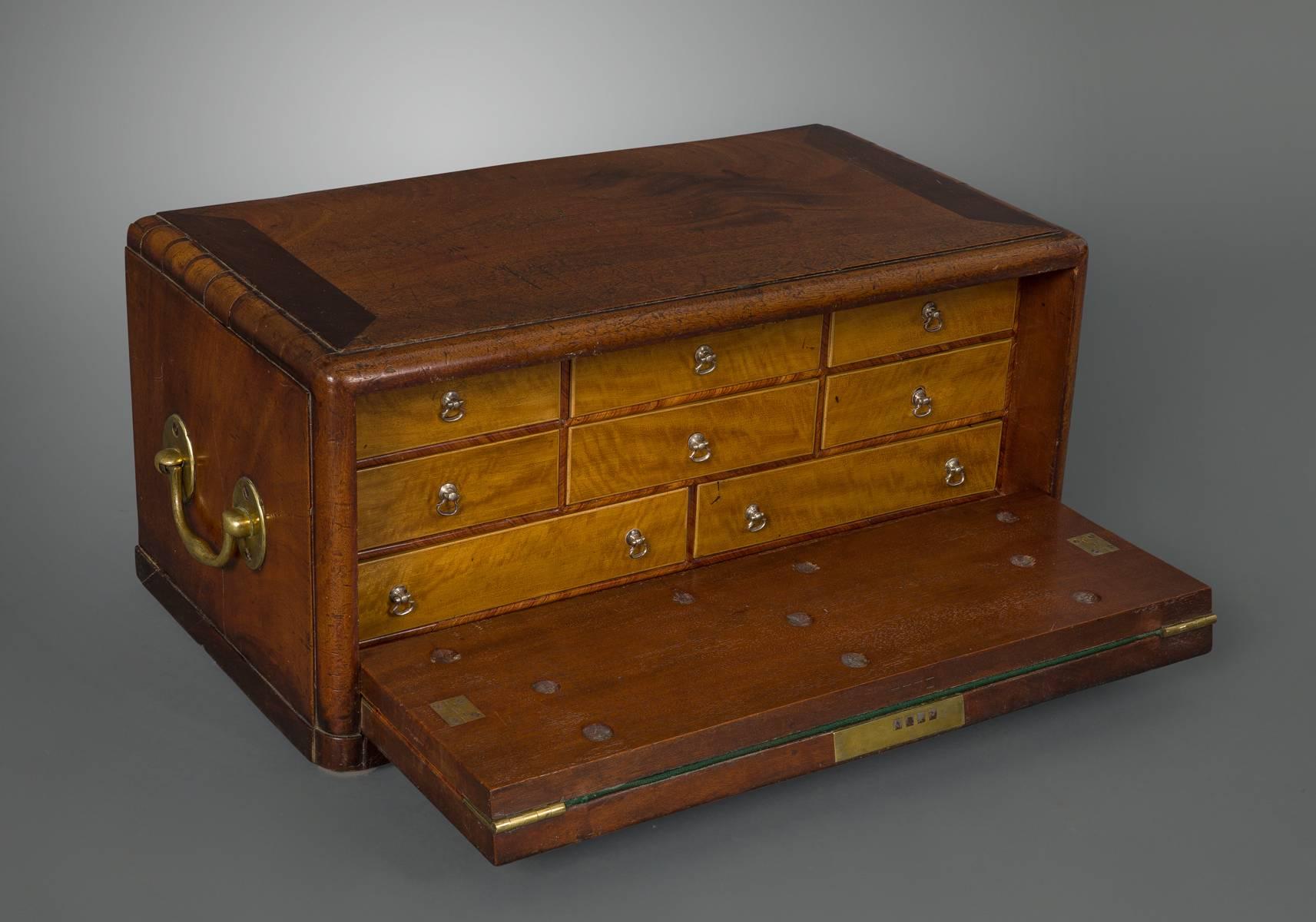 19th Century Naval Interest: Georgian Traveling Writing Box and Safe