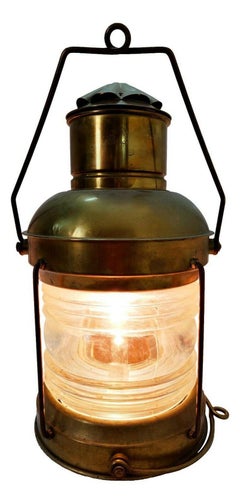 Naval Lamp Lantern Street Light Produced by Emilio Bottaro Genoa, 1940s