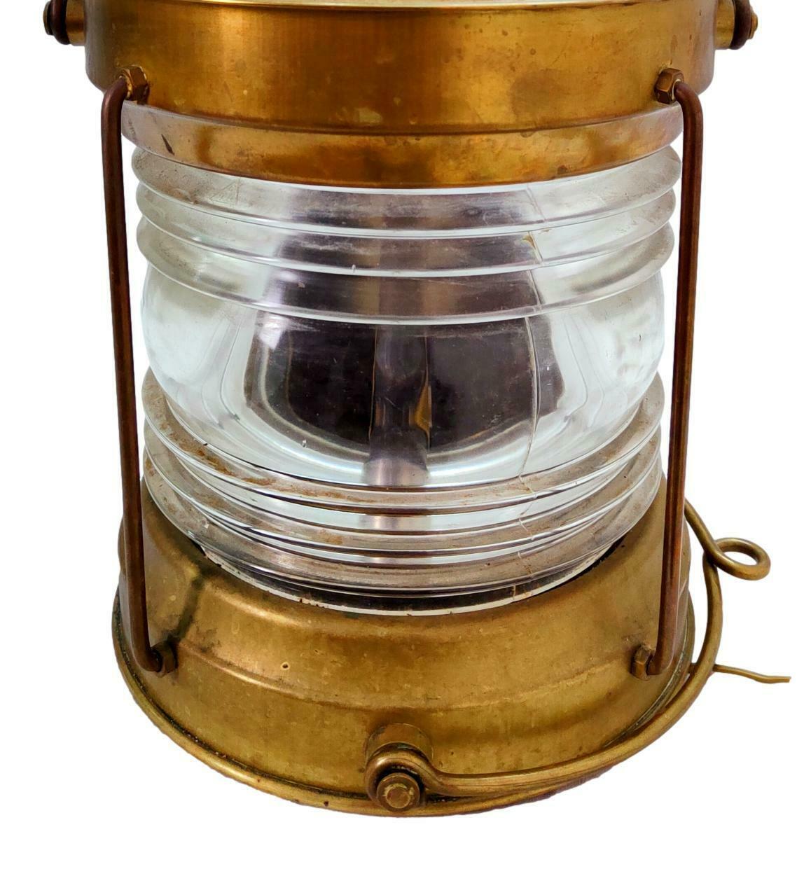 Mid-20th Century Naval Lamp Lantern Street Light Produced by Emilio Bottaro Genoa, 1940s