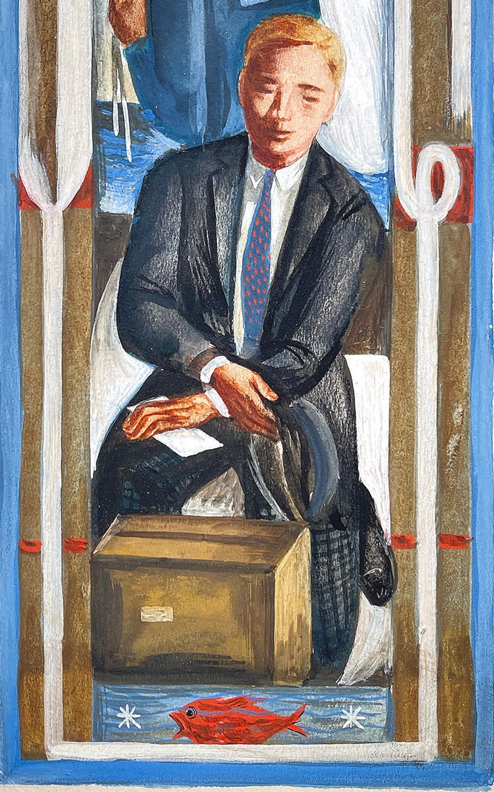 Art déco « Naval Recruit », étude murale classique de la WPA par Henricksen pour la station navale, 1936 en vente