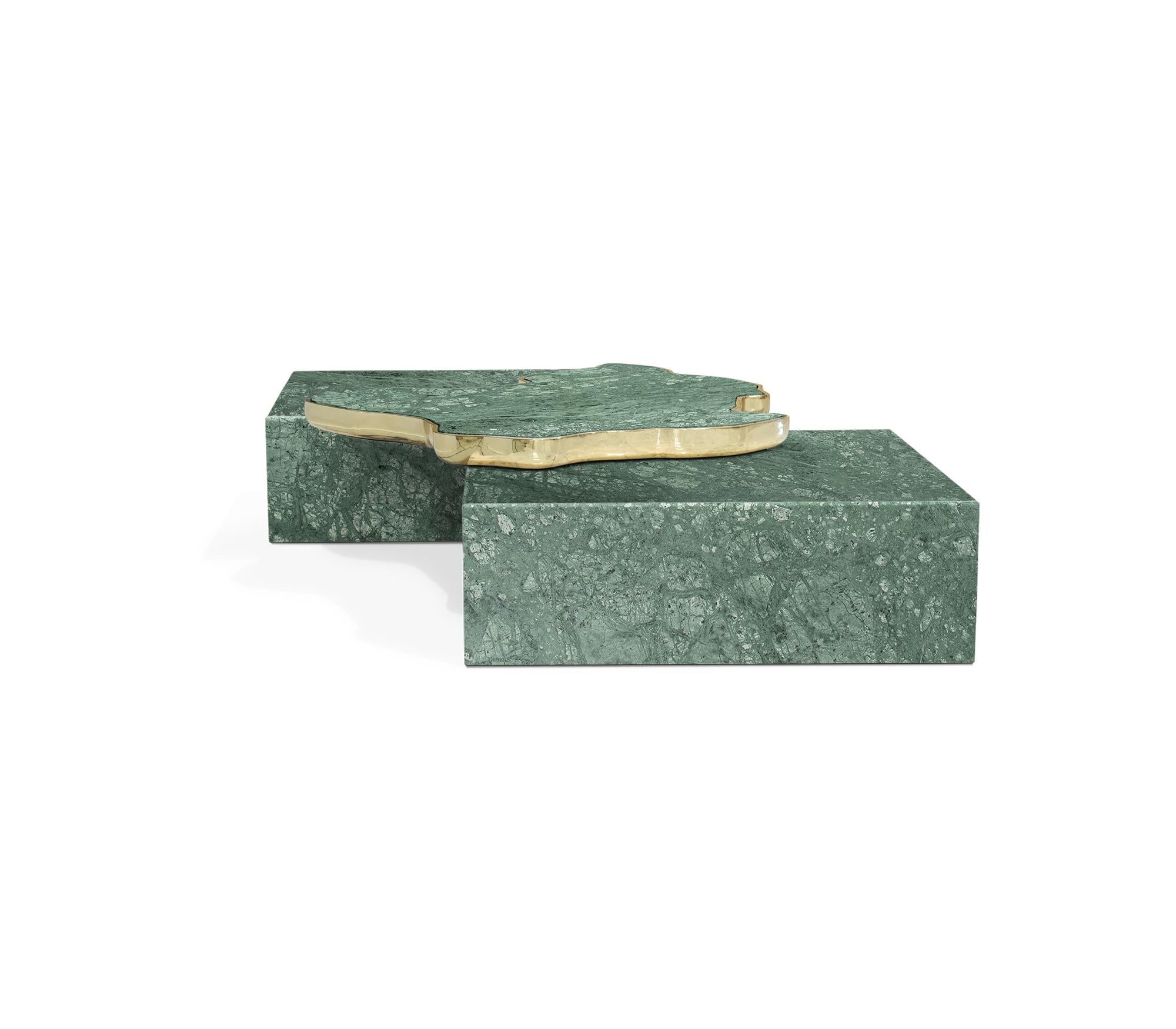 Portuguese Navarra Guatemala Center Table - Hand Turned Marble & Brass - Boca do Lobo For Sale