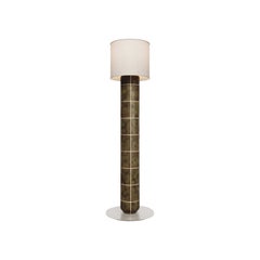 Navazi Large Floor Lamp in Ceramic, Linen & Frosted Glass by SVITANOK