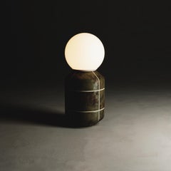 Navazi Large Table Lamp in Scorched Coal Ceramic & Frosted Glass by SVITANOK