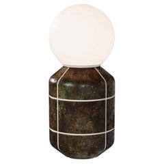 Navazi Large Table Lamp in Scorched Coal Ceramic & Frosted Glass by SVITANOK