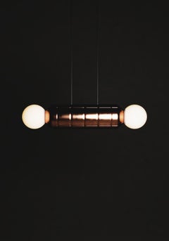 Navazi Medium Horizontal Lamp in Burnished Copper & Frosted Glass by SVITANOK