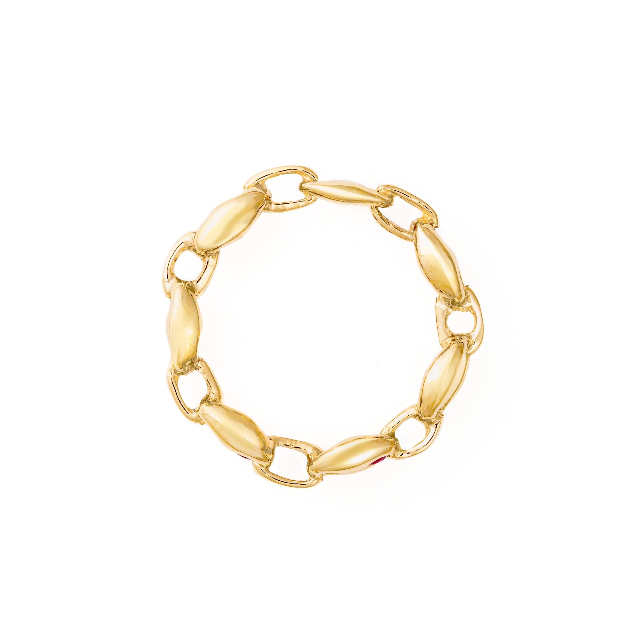 Nave Diamond And Ruby Chain Link Ring - image 2