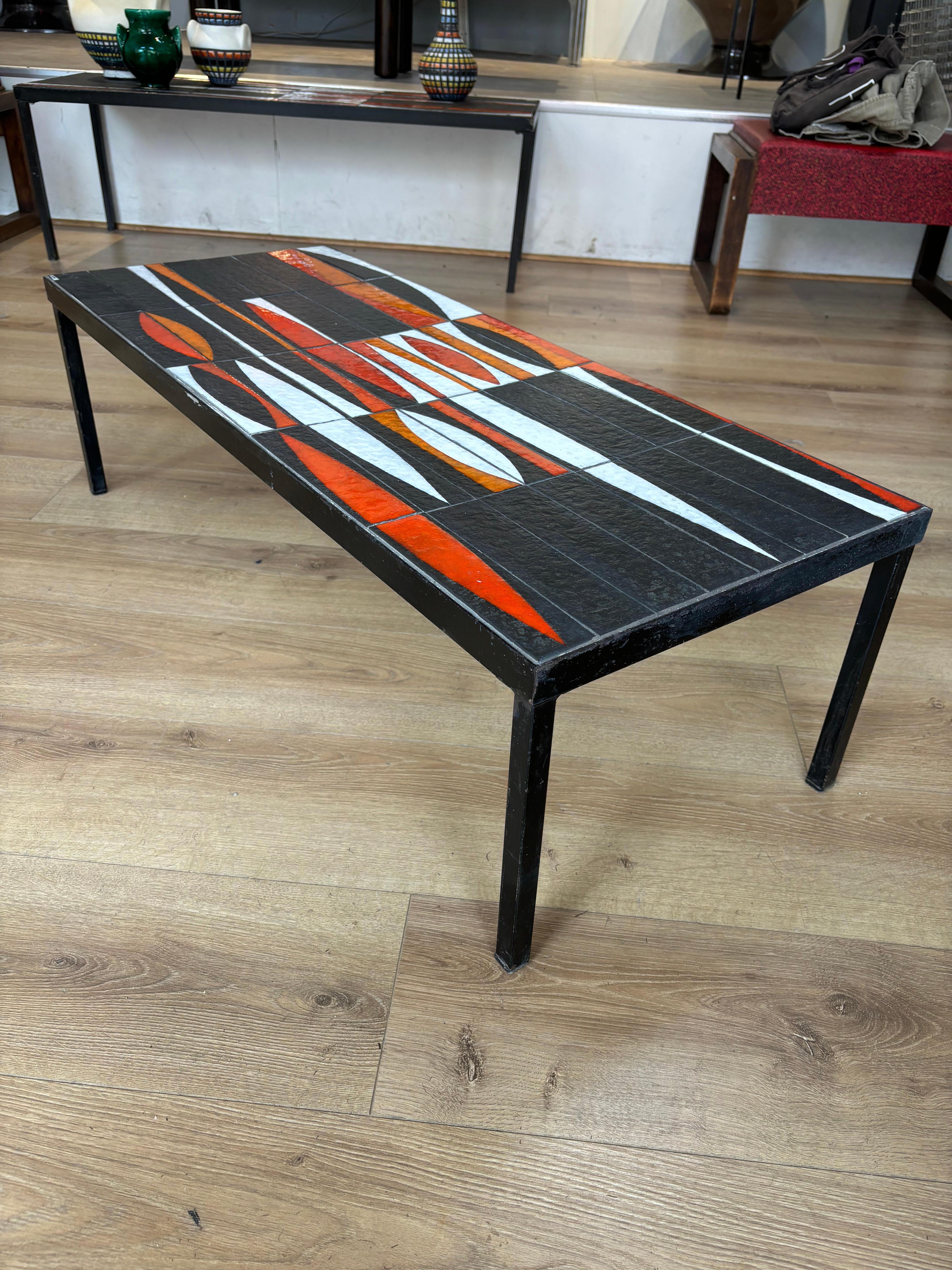 Navette Coffee table by Roger Capron For Sale 3