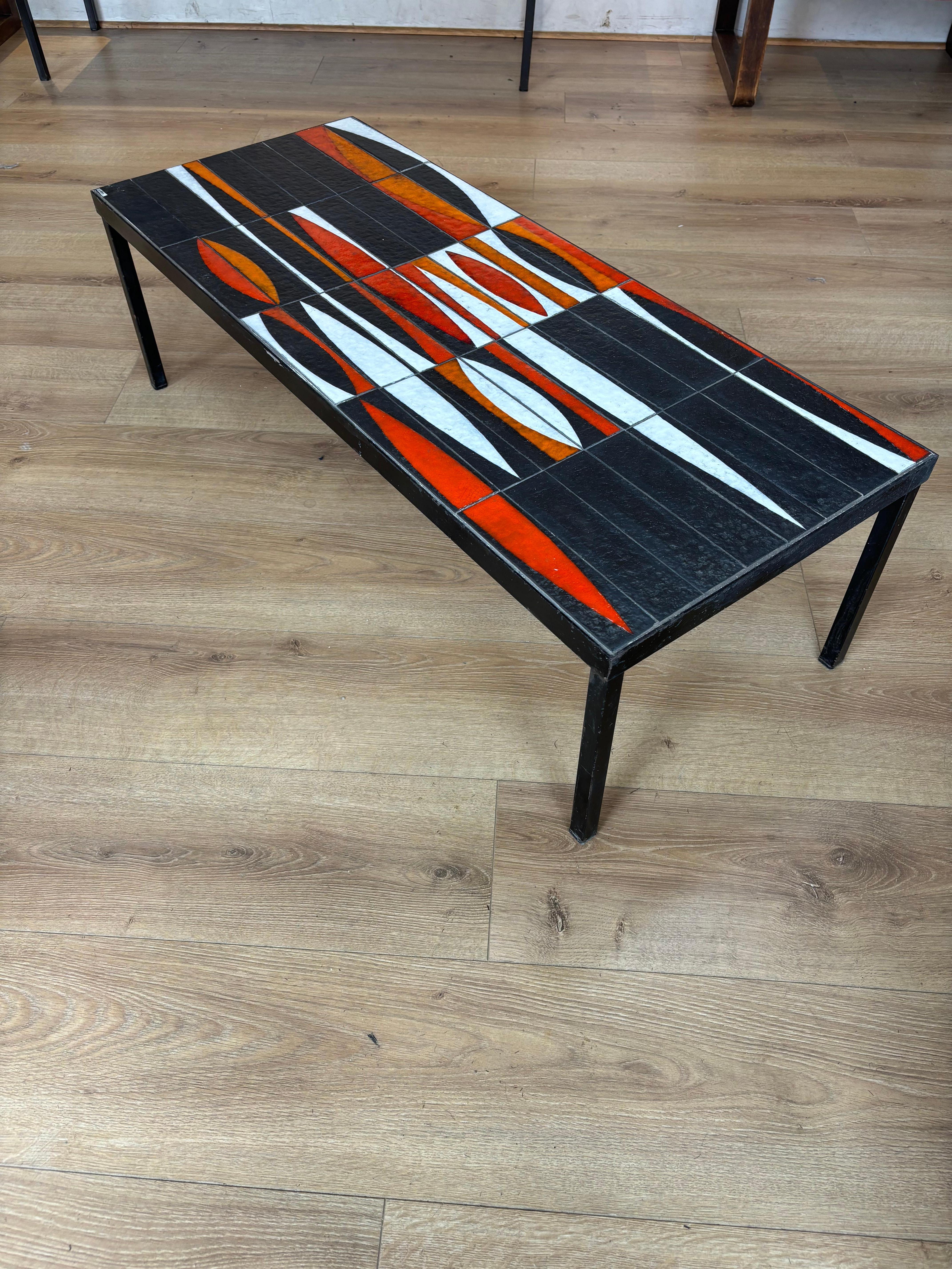 Navette Coffee table by Roger Capron For Sale 1