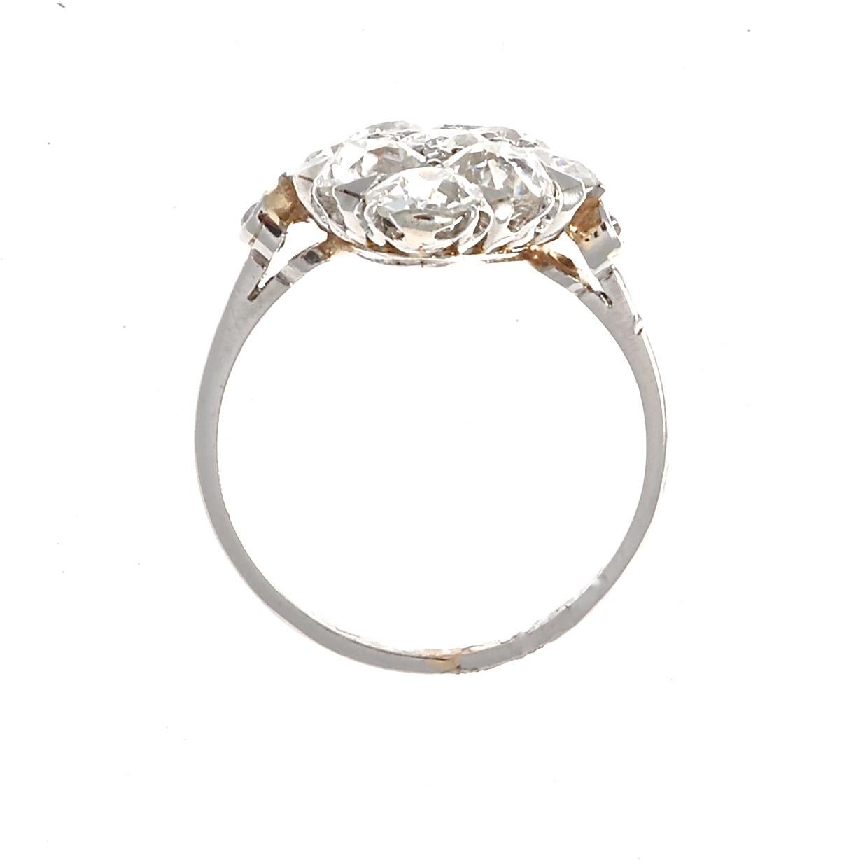 Victorian Navette Diamond Platinum Ring