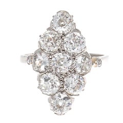 Navette Diamond Platinum Ring