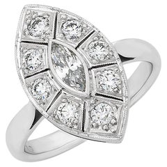 art deco style rings Navette Shape Marquise Diamond Art Deco Style Ring