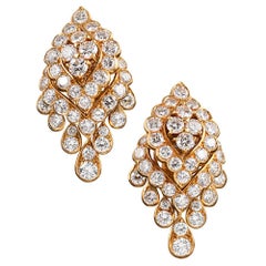 Vintage Van Cleef & Arpels Navette Shaped Diamond Tremblant Earrings