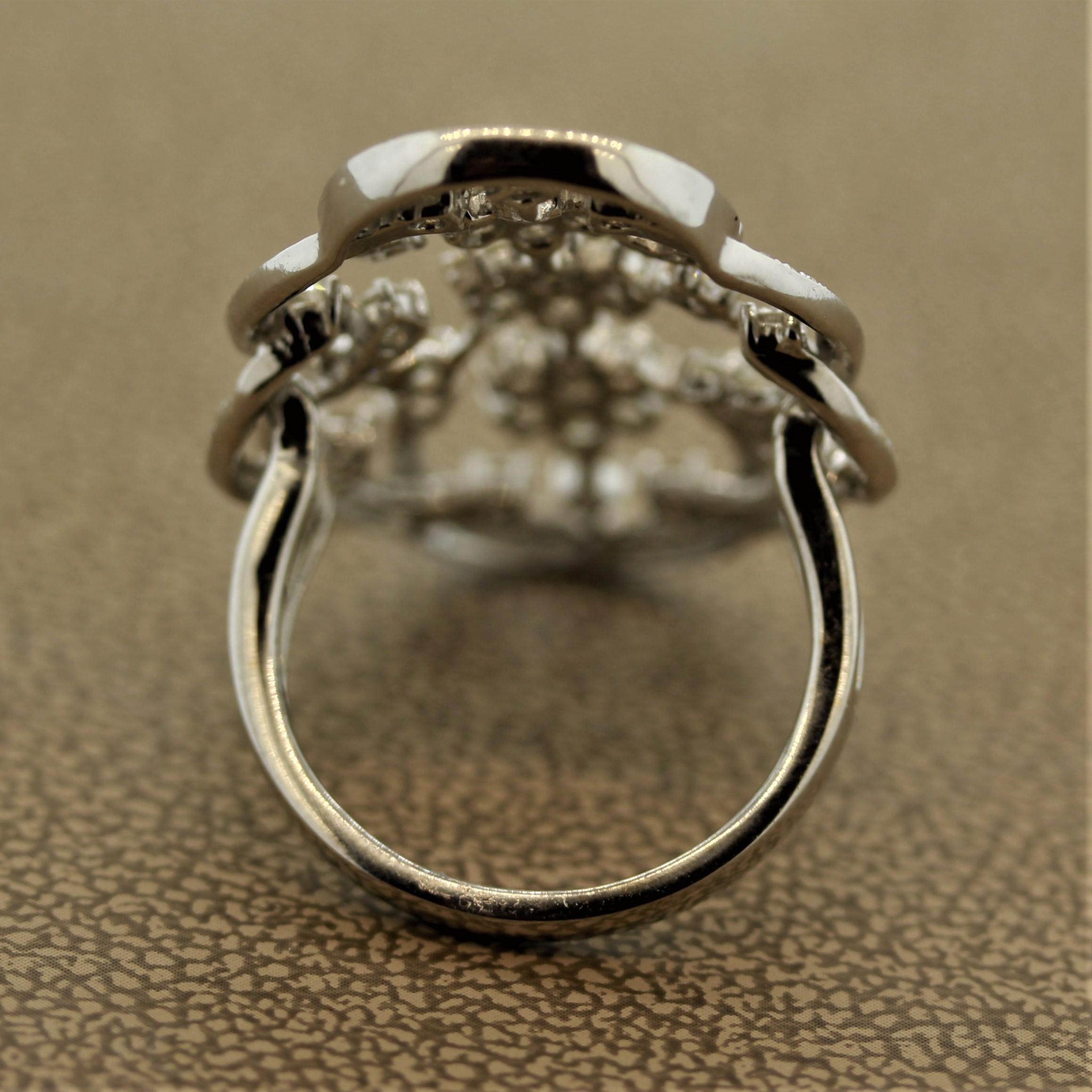 Women's Navette Style Diamond Gold Ring