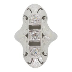Navette Style Diamond Ring Made in 18k White Gold