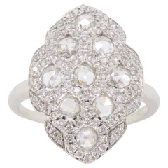 Navette Style Ring Featuring Rose Cut Diamonds