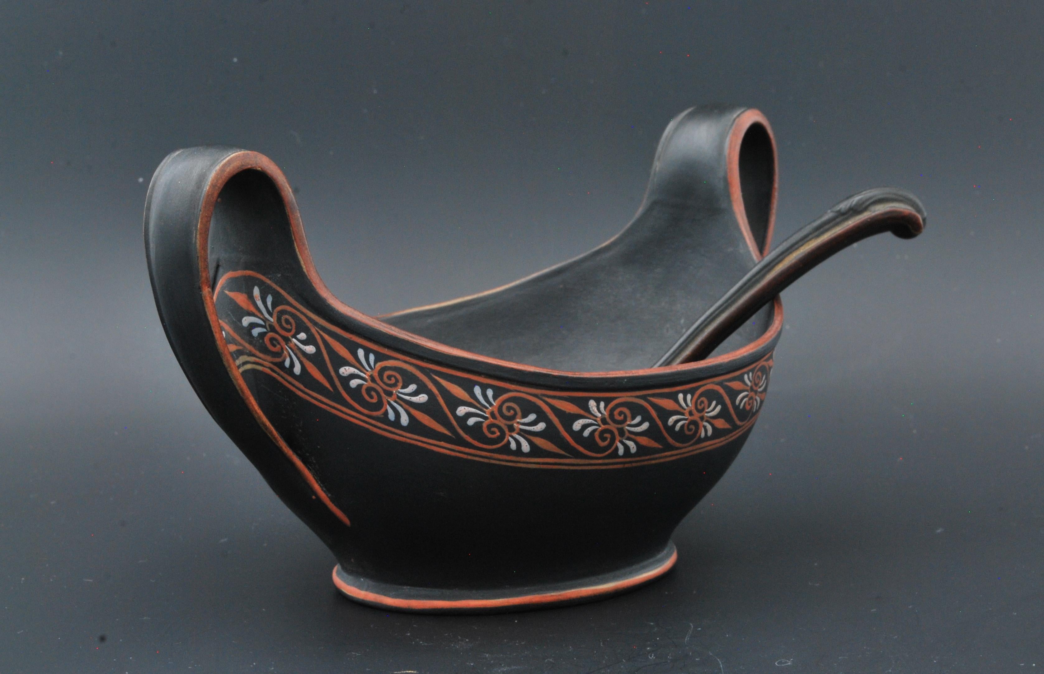 Neoclassical Navette, with Ladle, Wedgwood, C1790 For Sale