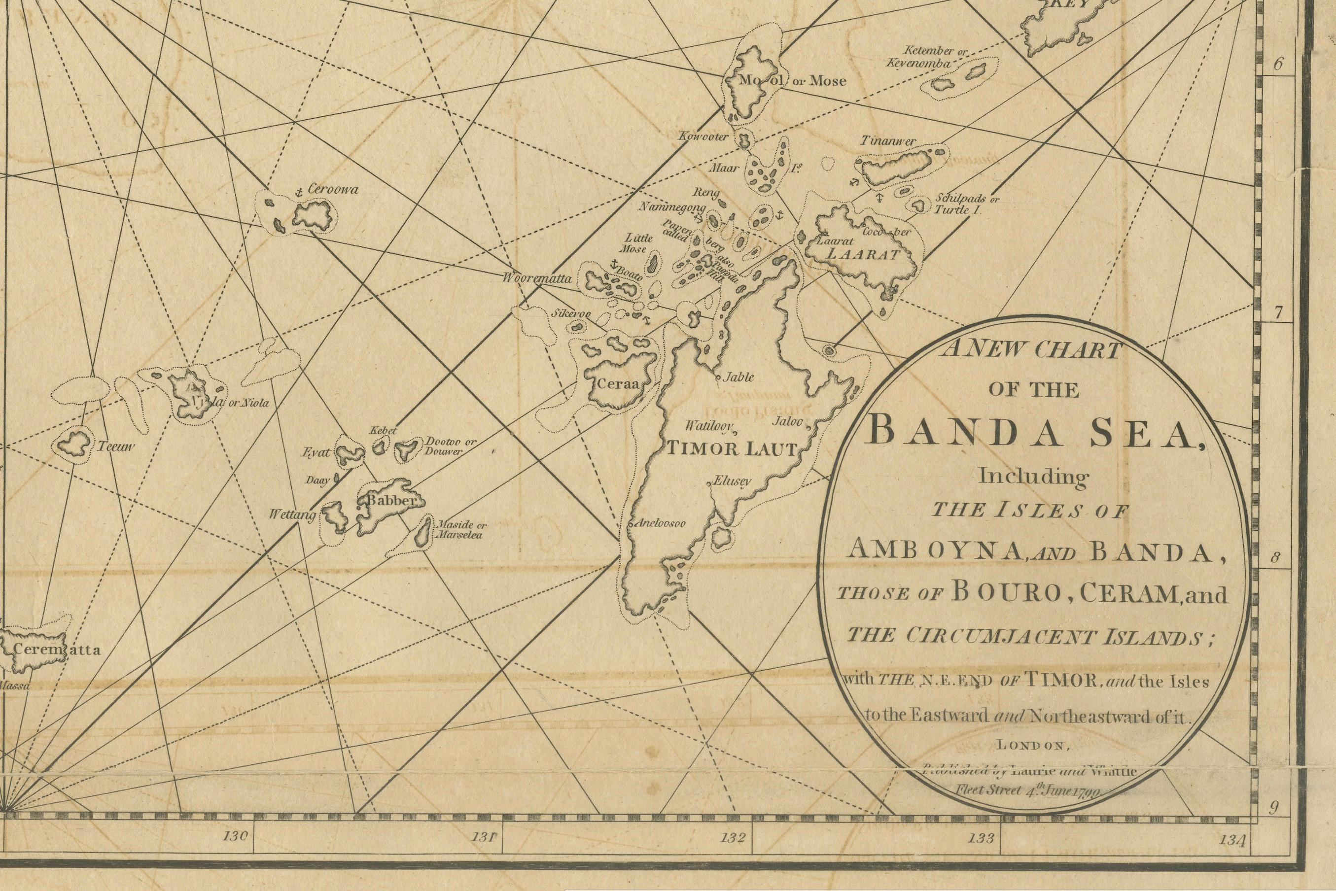 Naviguer dans le commerce des épices : Une carte maritime de la mer de Banda, 1799 en vente 3
