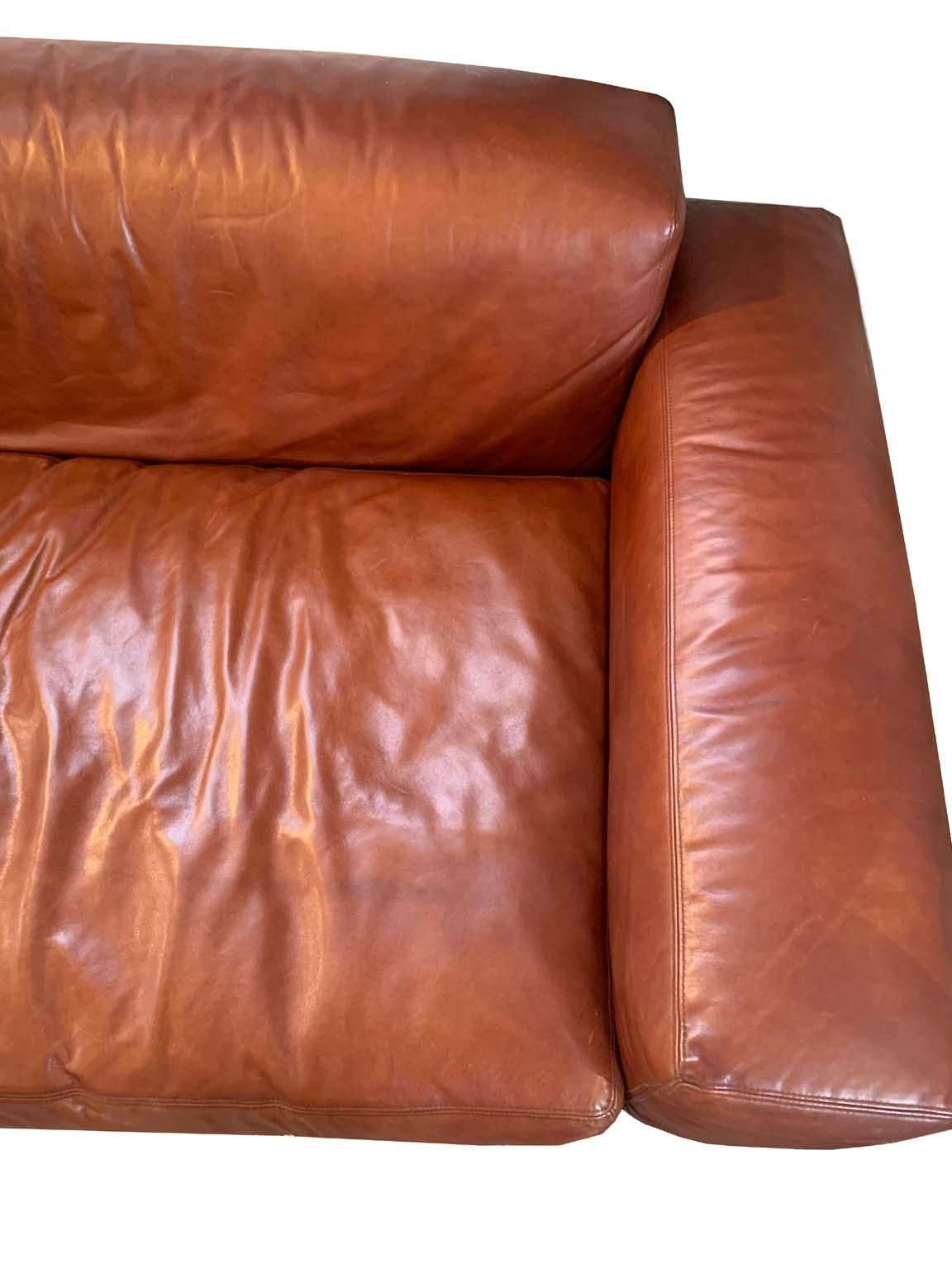 Mid-Century Modern Naviglio Leather Sofa by Umberto Asnago