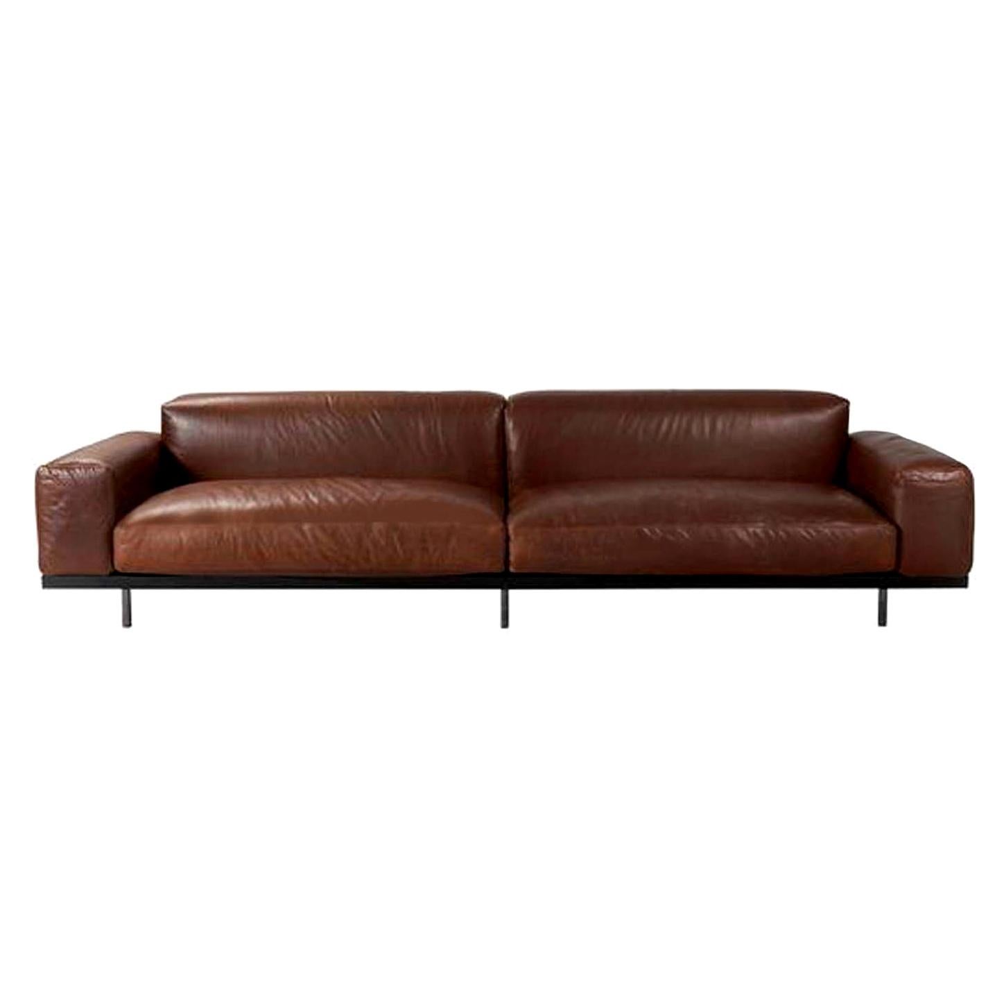 Naviglio Leather Sofa by Umberto Asnago