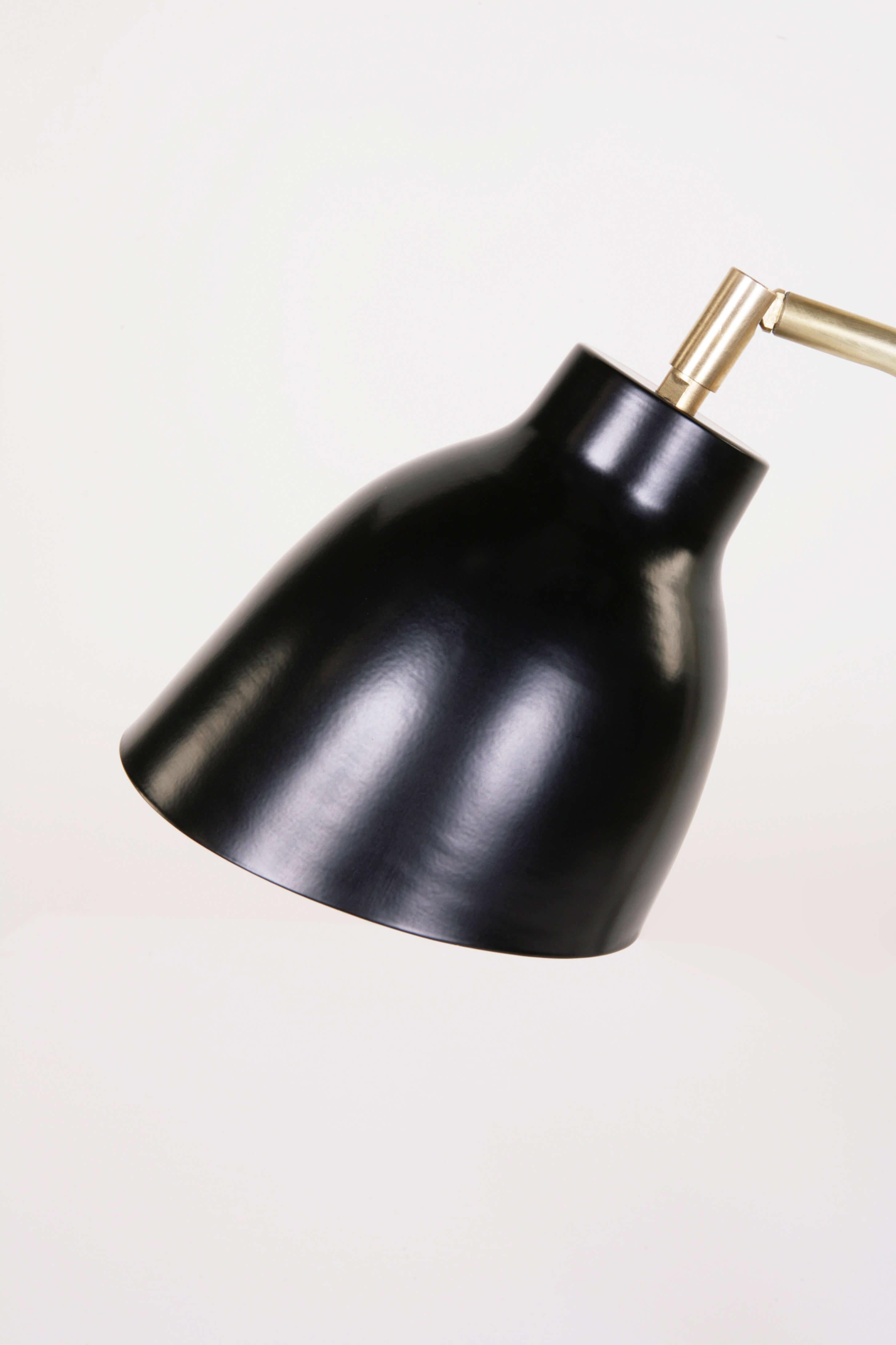 American Navire Table Lamp with Adjustable Solid Brass Arm and Powder Coat Tilting Shade