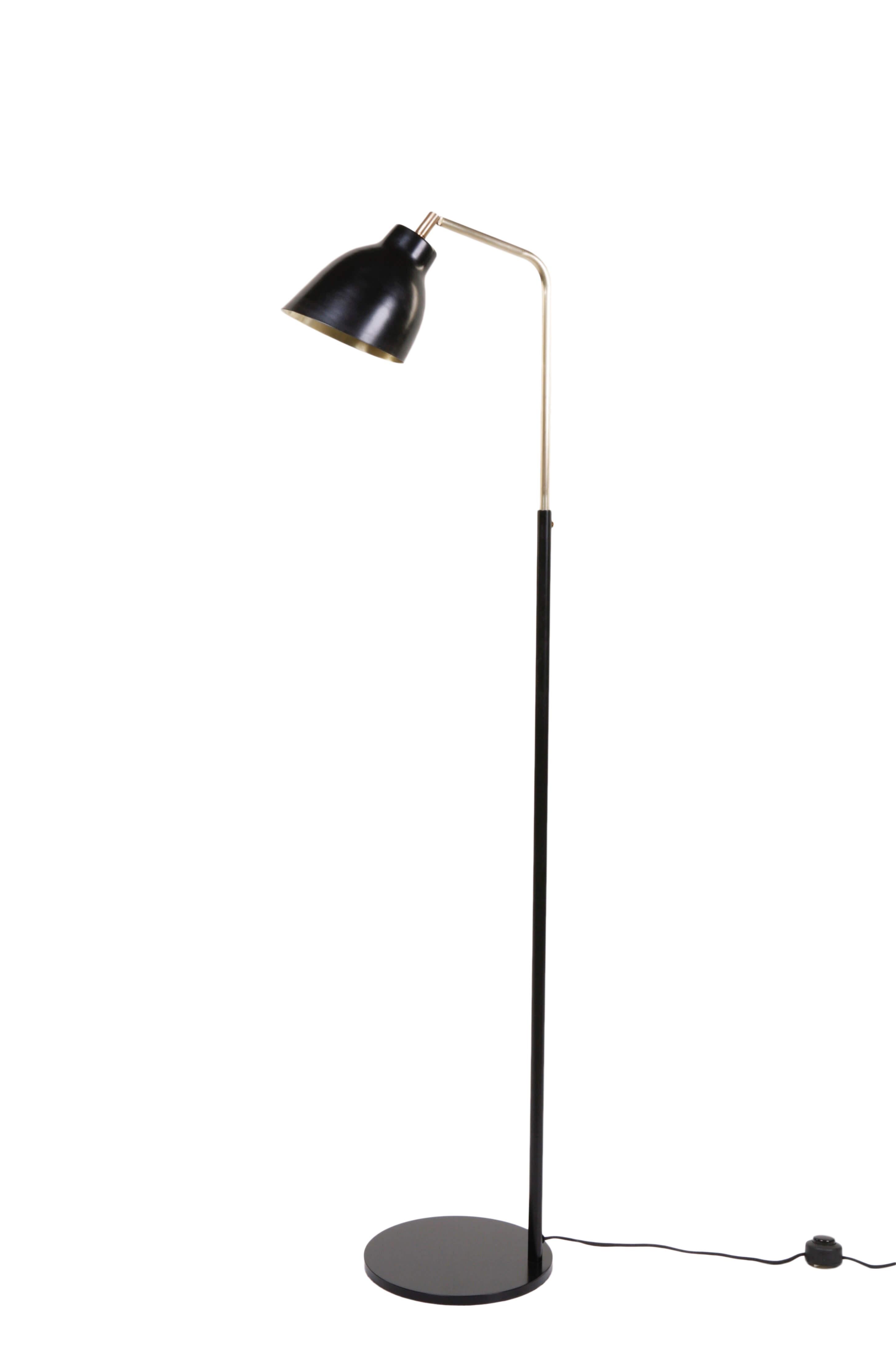 Navire Table Lamp with Adjustable Solid Brass Arm and Powder Coat Tilting Shade In New Condition In Los Angeles, CA