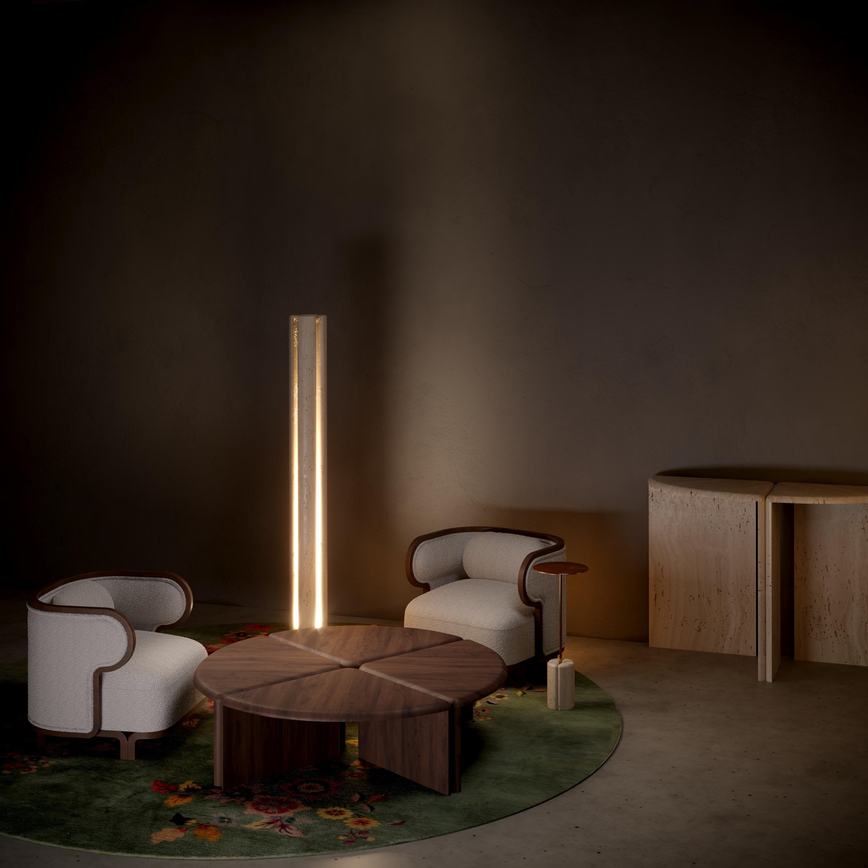 Post-Modern Navona Travertine Lily Console Table by Fred and Juul For Sale