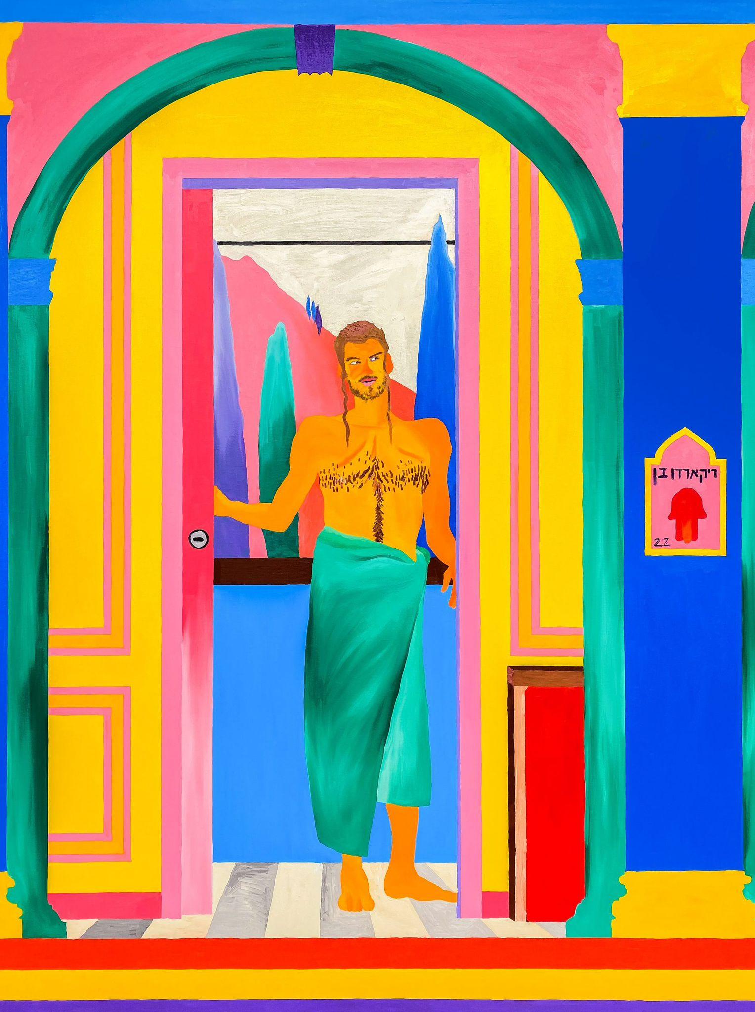 Navot Miller Portrait Painting - Riccardo is 22 in hotel Pierre in Bode museum, 2021