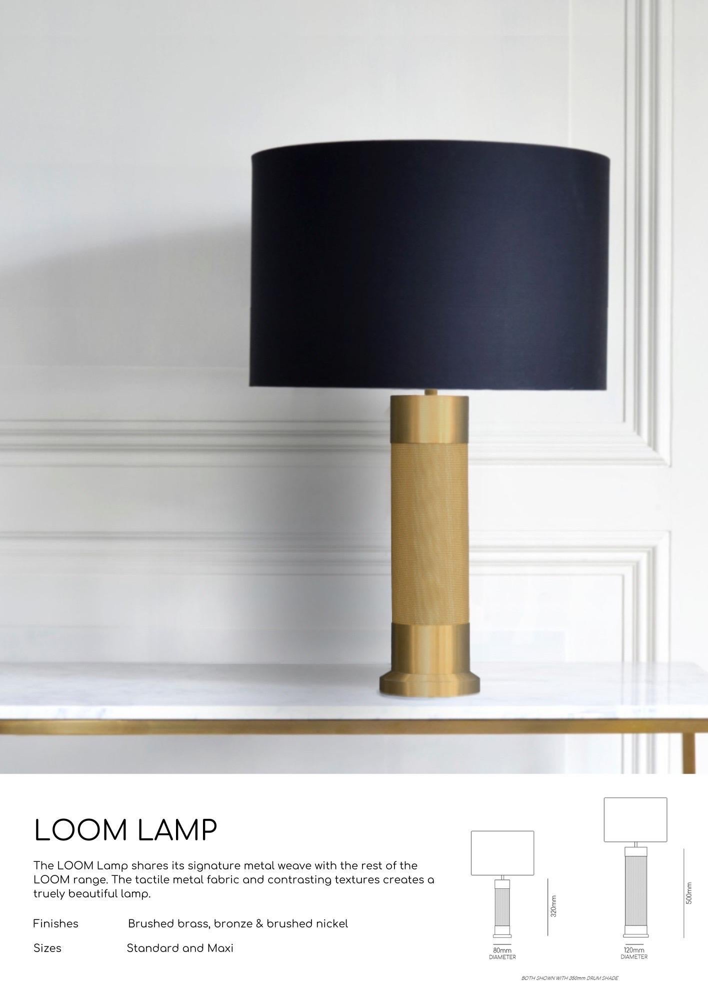 Beautiful navy blue shade, 40cm dia, handmade in Britain. Perfect for combining with our FLUX table lamp or our LOOM maxi table lamp. Double lined with a white interior.