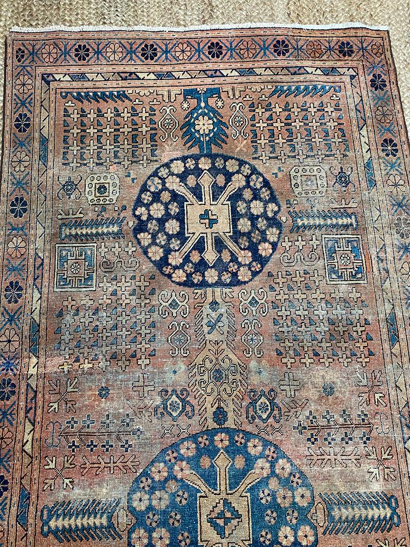 20th Century Navy and Rust Khotan For Sale