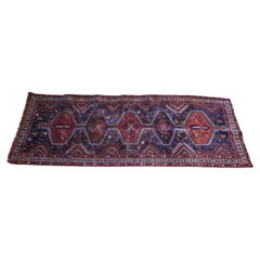 Vintage Navy and Rust Mezit / Qashqai Runner - Nomadic Persian Rug