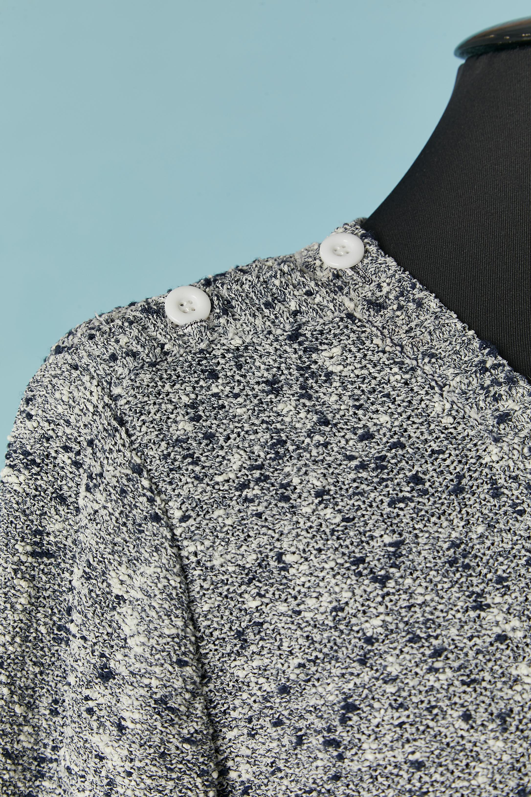 Gray Navy and white knit chiné sweater Courrèges For Sale
