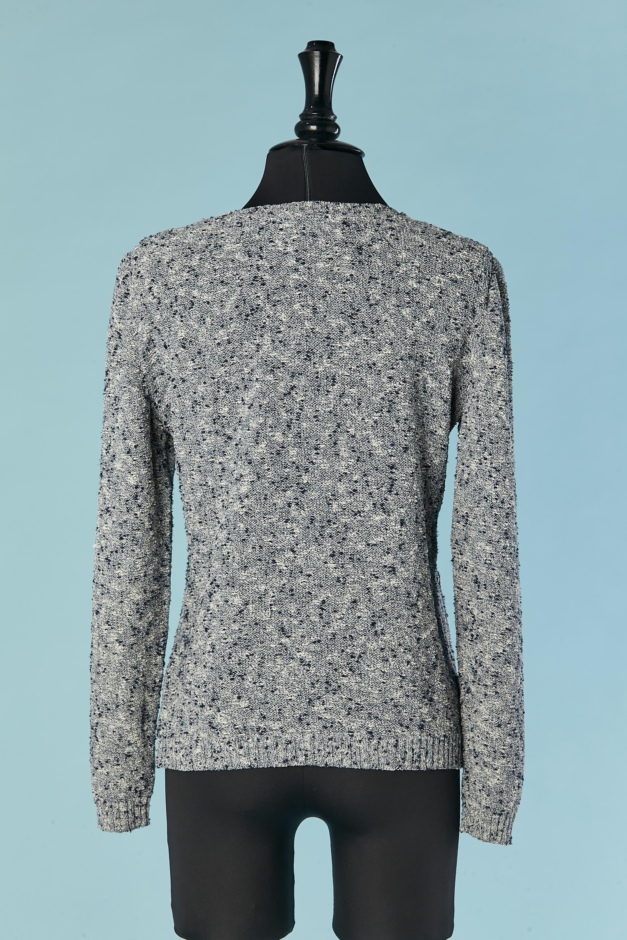 Women's Navy and white knit chiné sweater Courrèges For Sale