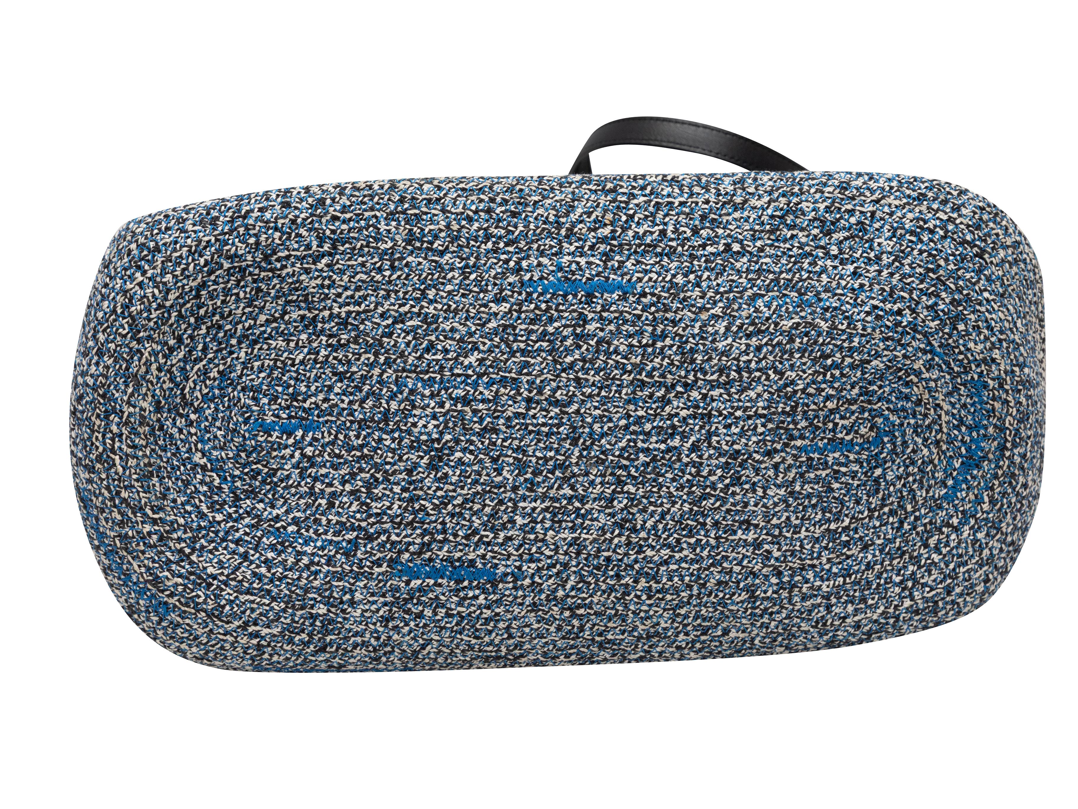 Women's Navy Balenciaga Woven Shoulder Bag For Sale