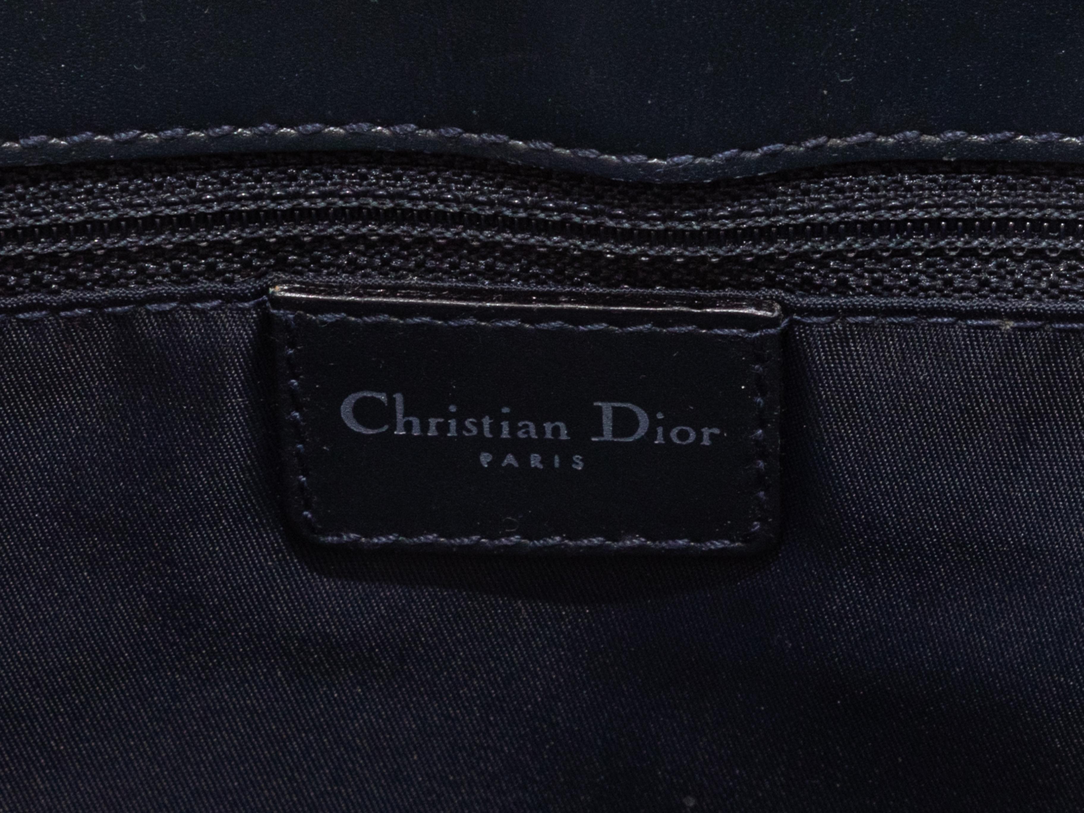 Women's Navy & Beige Christian Dior Trotteur Oblique Handbag For Sale