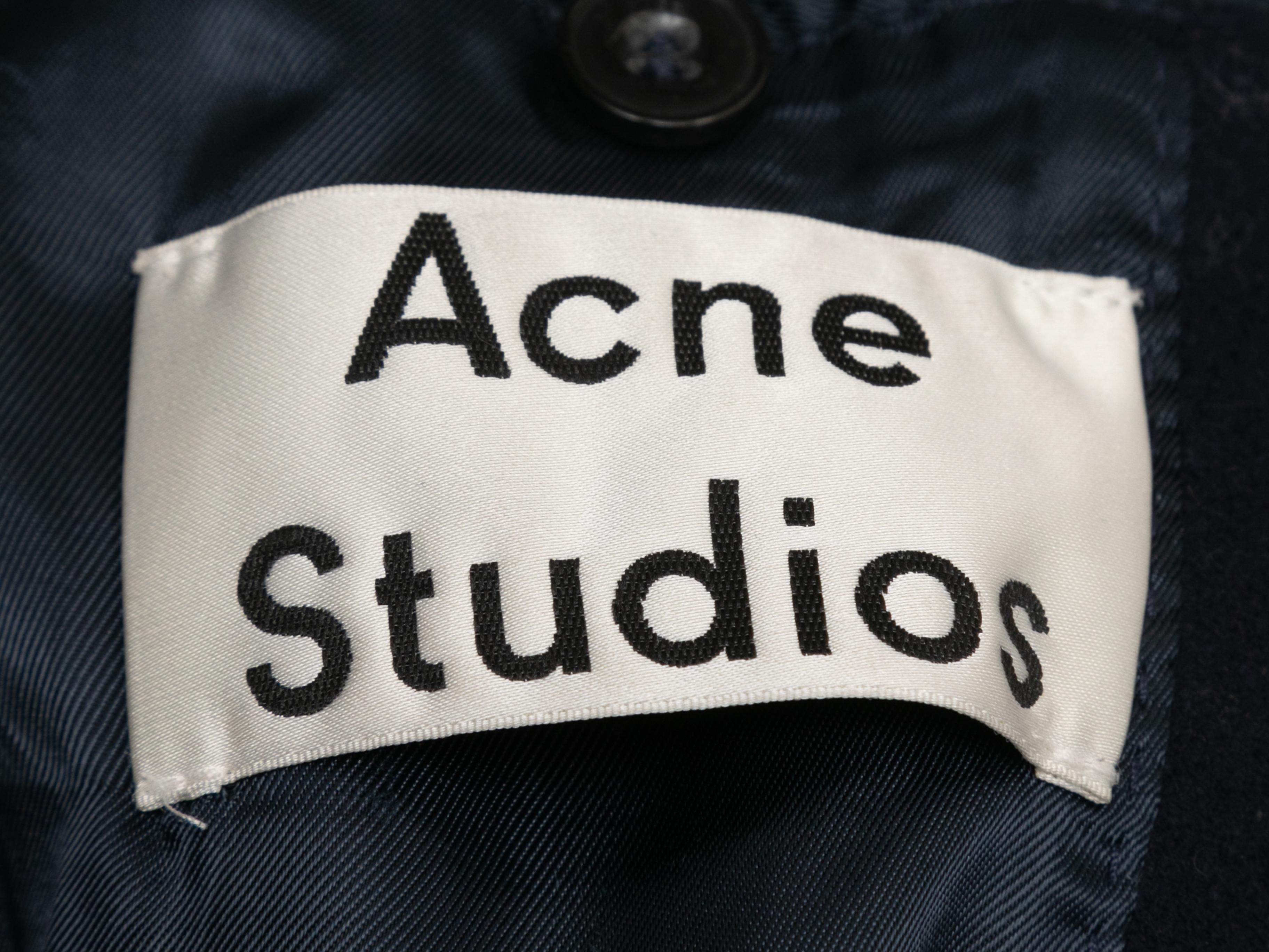 Marineblauer & schwarzer Acne Studios Mantel aus Wolle mit Shearling-Besatz Größe EU 32 Damen