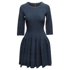 Navy
Black Alaia Patterned Three-Quarter Sleeve Fit
Flare Dress Size FR 40