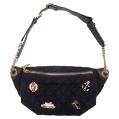 Navy & Black Chanel 2018 Quilted Nautical Waist Bag