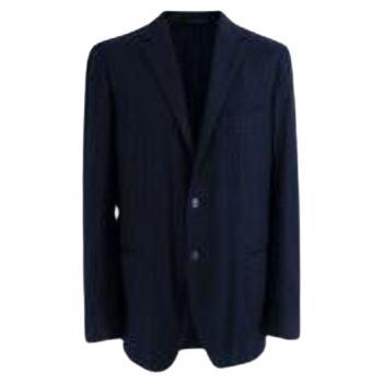 ETRO Size M Quilted Navy Nylon Corduroy Notch Lapel Elbow Patches ...