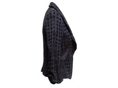 Blazer de cuadrícula azul marino y negro Giorgio Armani