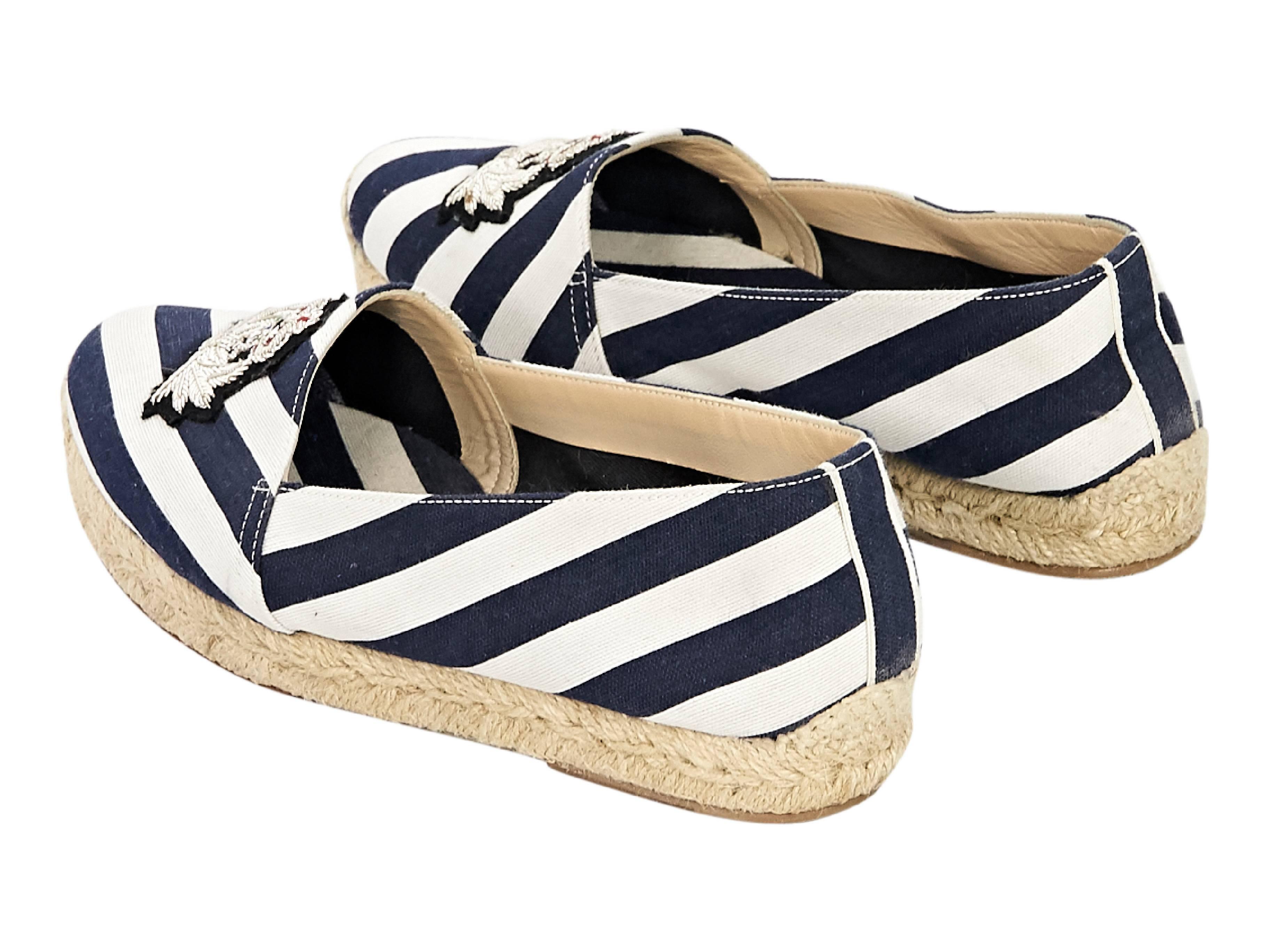 navy and white striped espadrilles