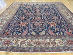 Navy Blue All Over Design 1900 Antique Persian Heriz Rug