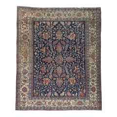 Navy Blue All Over Design 1900 Antique Persian Heriz Rug